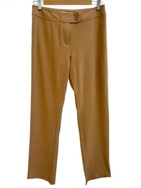 Karen Millen Vtg Dress Pants Straight Leg UK 12 US 8 Caramel Tan Made in England